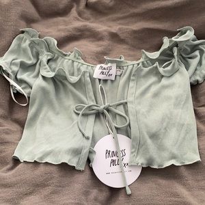 Princess Polly mint tie top